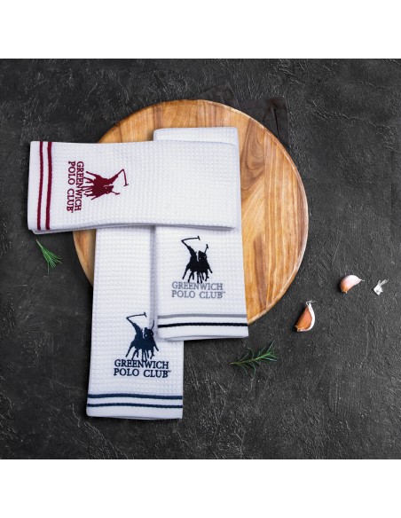 Πετσέτες Κουζίνας 40x60 (Σετ 2 Τμχ) Greenwich Polo Club 2804 Γκρι-Λευκό