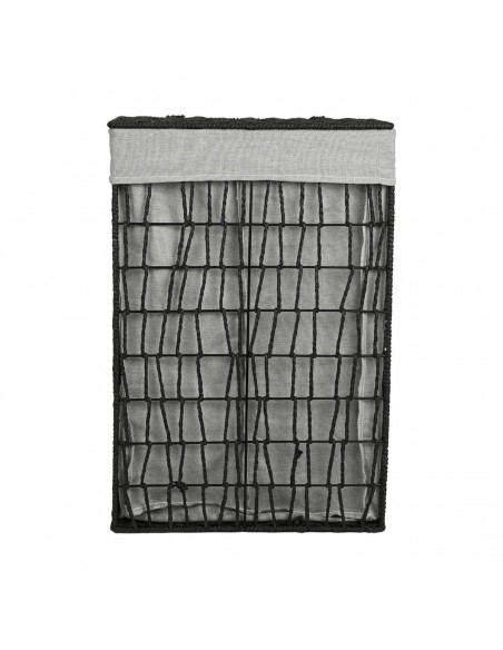 Καλάθι Απλύτων Nest 37x22x55cm 2 Θέσεων Μαύρο 02-28077 Estia