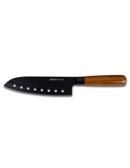 Ατσάλινο μαχαίρι Santoku Nature με ξύλινη λαβή και αντικολλητική επίστρωση 29.5cm NAVA