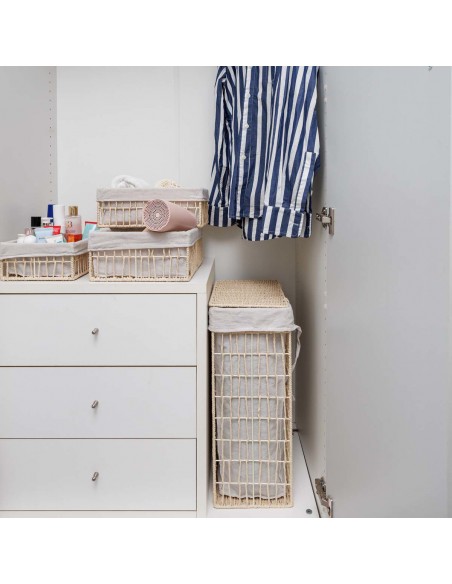 Καλάθι Απλύτων Nest 37x22x55cm 2 Θέσεων Μπεζ 02-28060 Estia