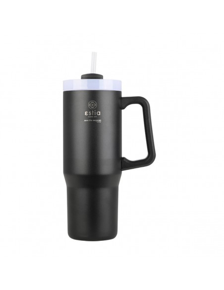 Θερμός Straw Tumbler XL Save The Aegean 900ml MIDNIGHT BLACK 01-28664 ESTIA