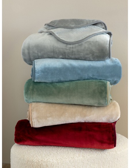 Κουβέρτα Βελουτέ Μονή 160x220 Palamaiki Dream Velour/3 Denim