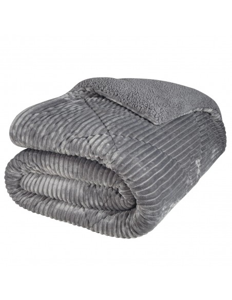 Κουβερτοπάπλωμα Μονό (160X230) Ribb Grey - MCDECOR