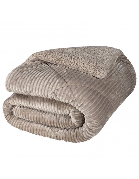 Κουβερτοπάπλωμα Υπέρδιπλο (220X240) Ribb Taupe - MCDECOR