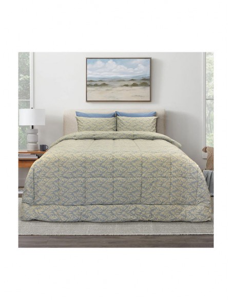 Σετ Υπέρδιπλα Σεντόνια 240Χ260 Leafy Green Lino