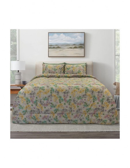 Σετ Υπέρδιπλη Παπλωματοθήκη 220Χ240 Vivid Beige Lino
