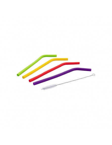 Καλαμάκια Σιλικόνης Με Βουρτσάκι (Σετ 5 Τεμαχίων) εstia 01-9427