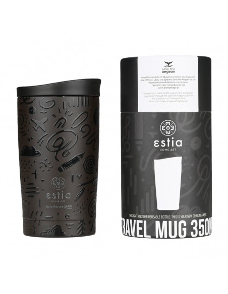 Θερμός Travel Mug 350ml Save The Aegean εstia 01-25588 Noir Echo εstia