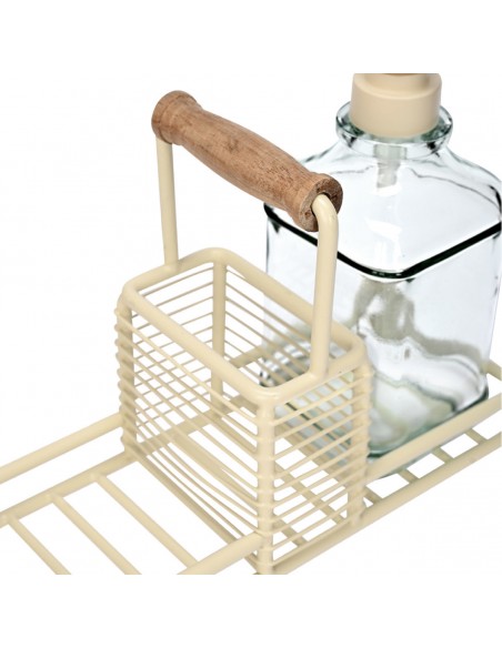 ΔΟΧΕΙΑ ΥΓΡΟΥ ΠΙΑΤΩΝ ALLURE 2x300ml ΜΕ ΜΕΤΑΛΛΙΚΗ ΒΑΣΗ & ΘΗΚΗ ΓΙΑ ΣΦΟΥΓΓΑΡΙ IVORY ESTIA 01-26226