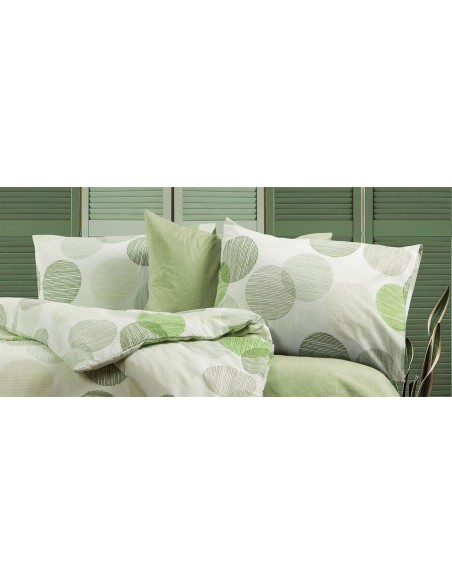 Σεντόνια Εμπριμέ Σετ 4 τεμ Κοραλία 468 220X240 Green Μαξιλαροθήκη ΕμπριμέDimcol