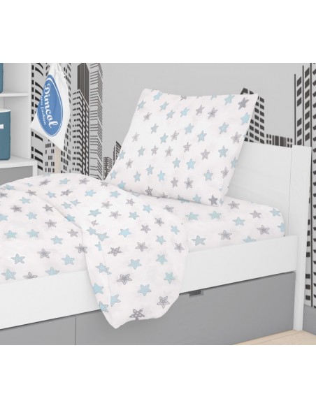 ΣΕΝΤΟΝΙΑ ΕΜΠΡΙΜΕ ΣΕΤ 2 τεμ Star 104 160Χ240 Sky blue Cotton 100% Dimcol Kids