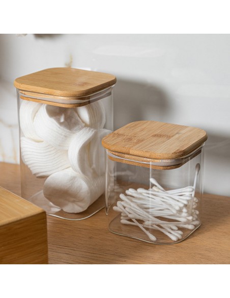 ΔΟΧΕΙΟ ΑΠΟΘΗΚΕΥΣΗΣ BAMBOO ESSENTIALS 950ml ΓΥΑΛΙΝΟ ΜΕ ΚΑΠΆΚΙ 01-12939 ESTIA