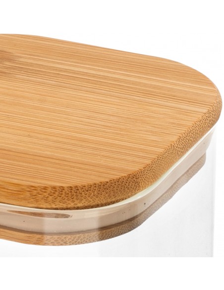 ΔΟΧΕΙΟ ΑΠΟΘΗΚΕΥΣΗΣ BAMBOO ESSENTIALS 950ml ΓΥΑΛΙΝΟ ΜΕ ΚΑΠΆΚΙ 01-12939 ESTIA