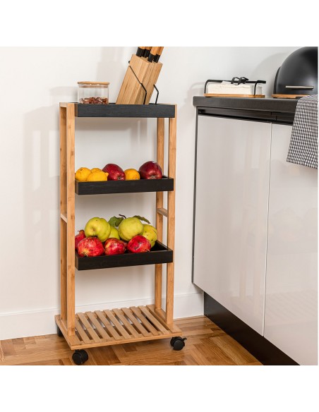 Τρόλεϊ Κουζίνας Bamboo 4 Επιπέδων 40x30x88cm εstia 01-13035