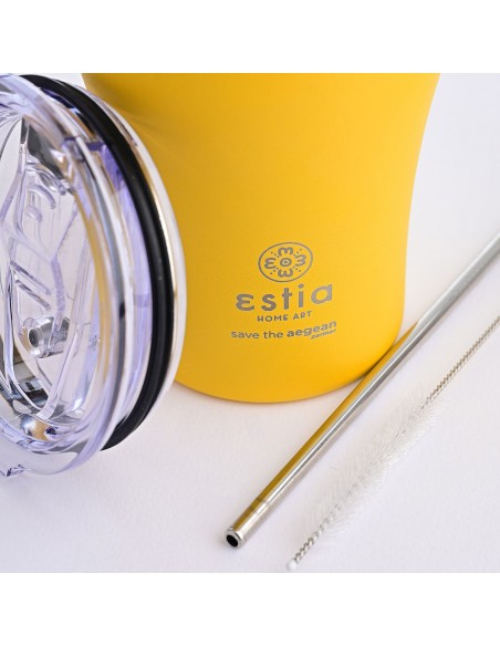 Θερμός Coffee Mug 350ml εstia Save The Aegean 01-12458 Pineapple Yellow