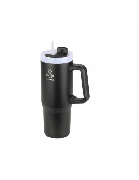 Θερμός Straw Tumbler XL Save The Aegean 900ml MIDNIGHT BLACK 01-28664 ESTIA