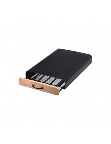 Θήκη Για Κάψουλες Espresso Bamboo εstia Essentials Μεταλλική Συρταρωτή 60 Θέσεων Μαύρη 01-19884