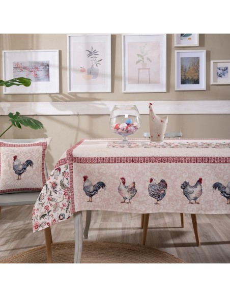 Τραπεζοκαρέ Στόφα 140Χ140 Teoran Rooster