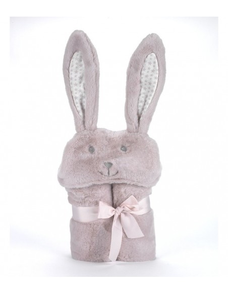 Κουβέρτα Λίκνου Pompon Rabbit Σάπιο Μήλο 75Χ95cm Mora