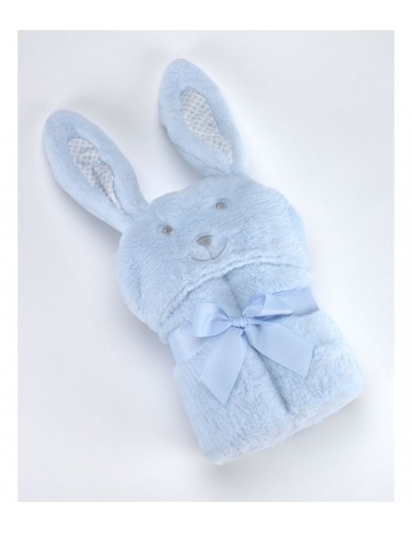 Κουβέρτα Pompon Rabbit Γαλάζιο 75Χ95cm Mora