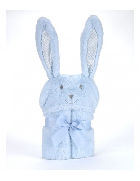 Κουβέρτα Pompon Rabbit Γαλάζιο 75Χ95cm Mora