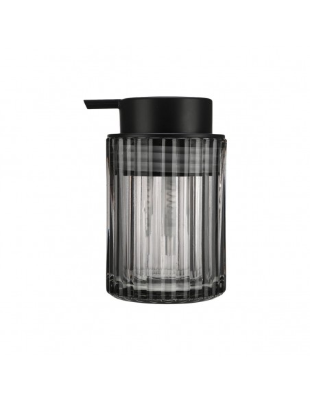 Αντλία Σαπουνιού Alivio Γυάλινη Ανάγλυφη 300ml 7.8x12.5cm Μαύρη 02-28817 εstia