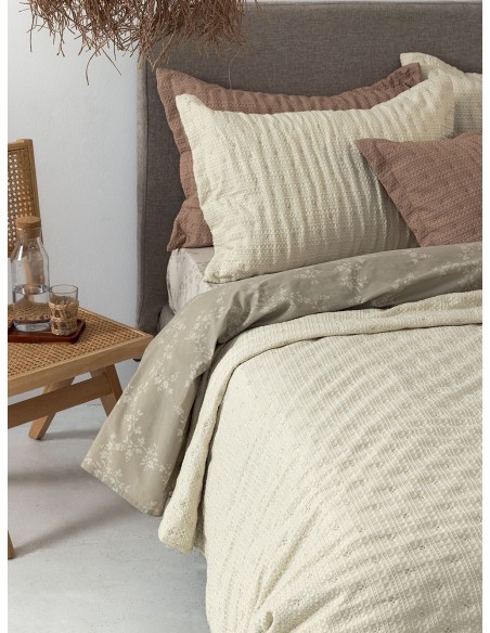 Κουβερλί υπέρδιπλο 220x240 TOT IVORY Palamaiki