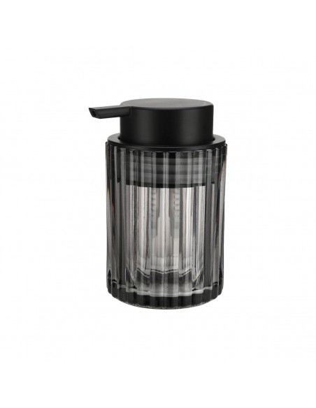 Αντλία Σαπουνιού Alivio Γυάλινη Ανάγλυφη 300ml 7.8x12.5cm Μαύρη 02-28817 εstia