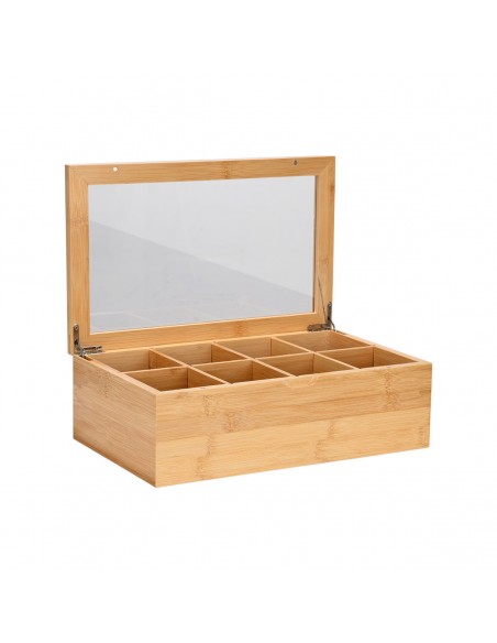 ΚΟΥΤΙ ΑΠΟΘΗΚΕΥΣΗΣ ΒΑΜΒΟΟ 8 ΘΗΚΕΣ 31x19x9cm ΜΕ ΚΑΠΑΚΙ 01-27025 ESTIA