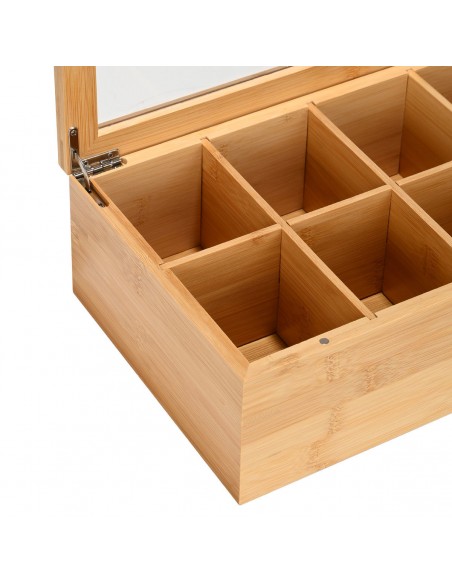 ΚΟΥΤΙ ΑΠΟΘΗΚΕΥΣΗΣ ΒΑΜΒΟΟ 8 ΘΗΚΕΣ 31x19x9cm ΜΕ ΚΑΠΑΚΙ 01-27025 ESTIA