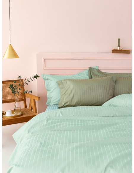 Σεντόνια Υπέρδιπλα 240x270 (Σετ) Palamaiki Sateen Riga Mint