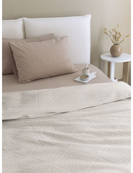 Κουβέρτα Πικέ Γίγας 250x260 Palamaiki Carla Ivory