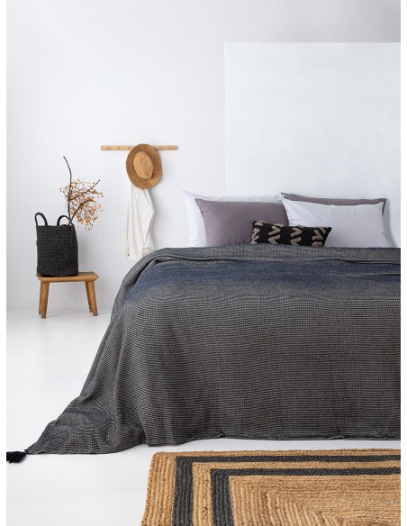 Κουβέρτα Πικέ Υπέρδιπλη 240x260 Palamaiki Kira Midnight