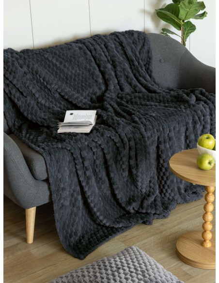 Κουβέρτα Fleece Μονή 160x220 Palamaiki Aster Coal