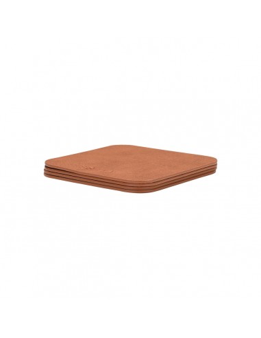 Σουβέρ Allure PVC 10x10cm Καφέ (σετ 4τμχ.) εstia