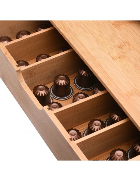 Θήκη Για Κάψουλες Espresso Bamboo Essentials Συρταρωτή Με 5 Ρυθμιζόμενες Θέσεις Εstia 01-19860