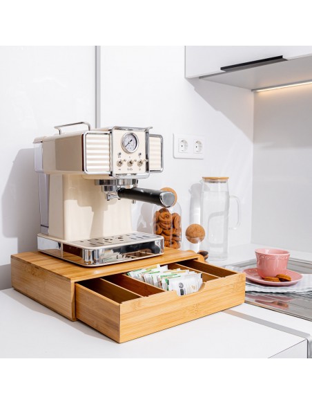 Θήκη Για Κάψουλες Espresso Bamboo Essentials Συρταρωτή Με 5 Ρυθμιζόμενες Θέσεις Εstia 01-19860