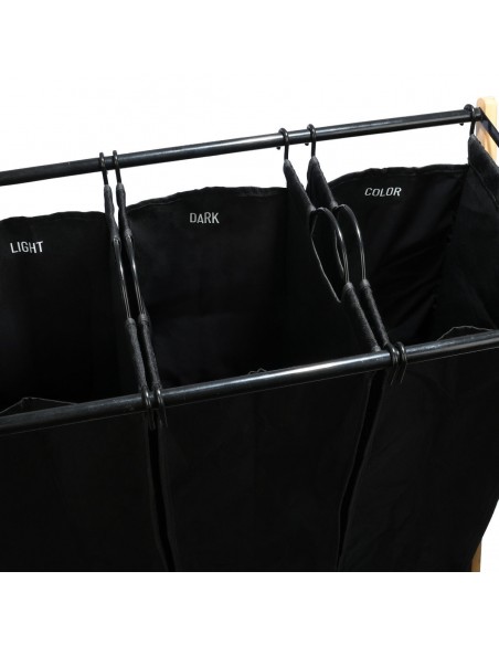 Καλάθι Απλύτων Bamboo Essentials 102lt 3 Θέσεων 68x40x76cm Μαύρο εstia 02-26967