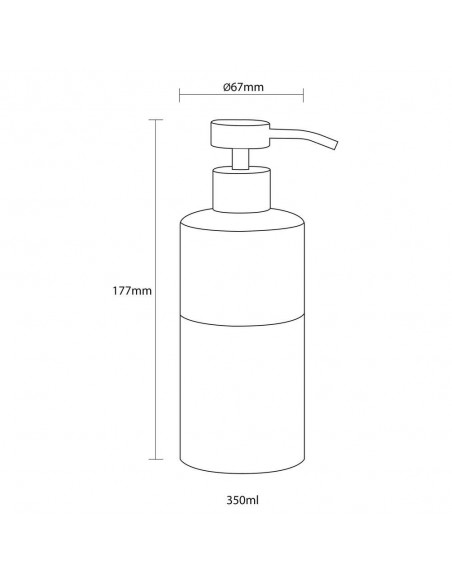 Αντλία Σαπουνιού Doppio Grey  Πορσελάνη 325ML Sealskin