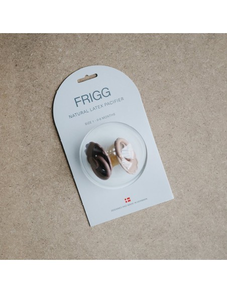 Σετ 2 Πιπίλες Latex Νυκτός FRIGG Daisy French Gray/Portobello 0-6 Μηνών
