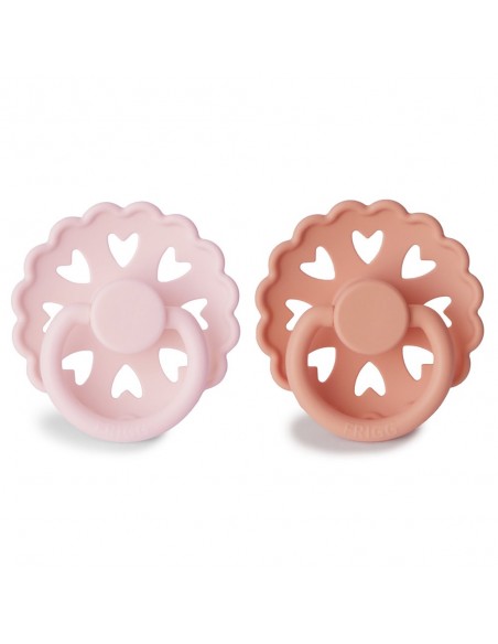 Σετ 2 Πιπίλες Σιλικόνης FRIGG Fairytale White Lilac/Pretty in Peach 0-6 Μηνών