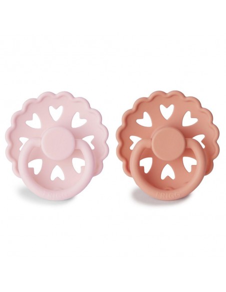 Σετ 2 Πιπίλες Σιλικόνης FRIGG Fairytale White Lilac/Pretty in Peach 6-18 Μηνών