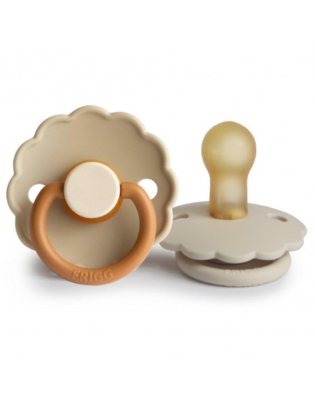 Σετ 2 Πιπίλες Latex FRIGG Daisy Desert/Cream 0-6 Μηνών