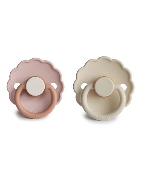 Σετ 2 Πιπίλες Latex FRIGG Daisy Biscuit/Cream 0-6 Μηνών