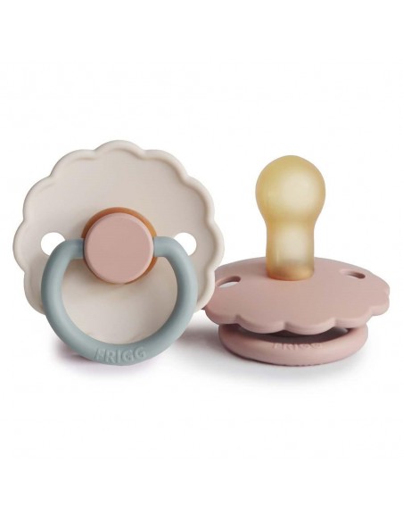 Σετ 2 Πιπίλες Latex FRIGG Daisy Blush/Cotton Candy 0-6 Μηνών
