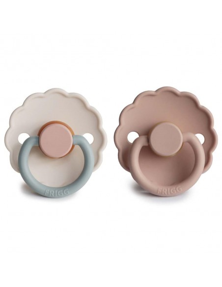 Σετ 2 Πιπίλες Latex FRIGG Daisy Blush/Cotton Candy 0-6 Μηνών
