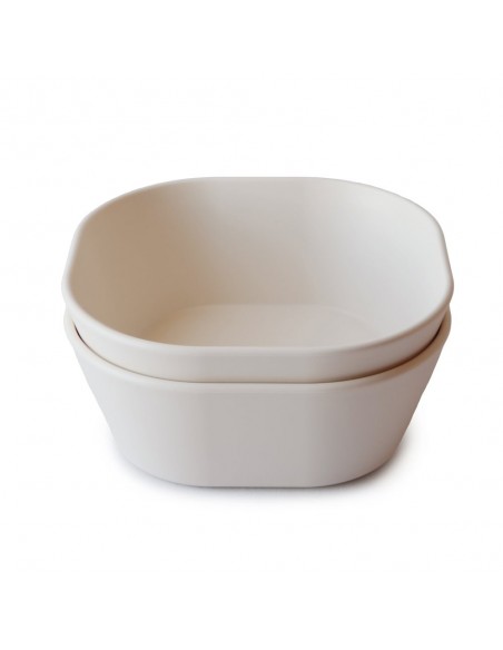 Σετ 2 Μπωλ PP Square Ivory - Mushie