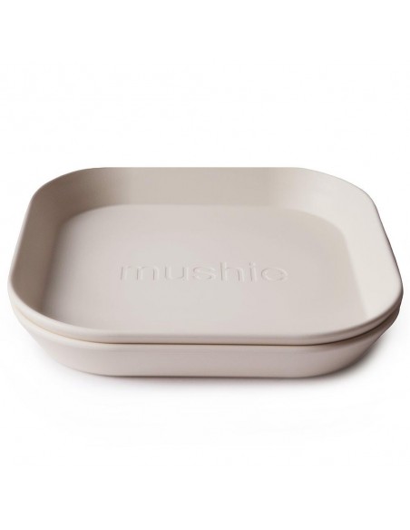 Σετ 2 Πιάτα PP Τετράγωνα Ivory - Mushie