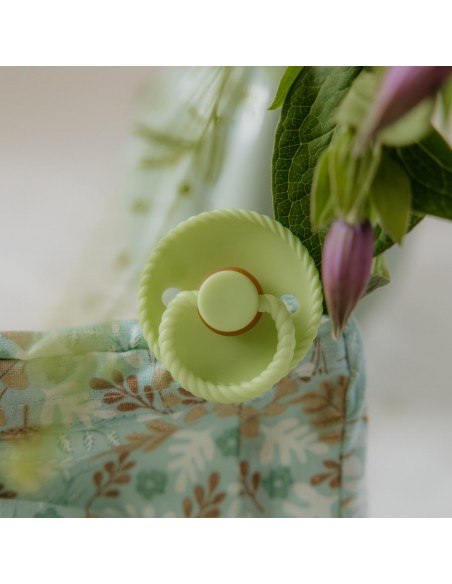 Σετ 2 Πιπίλες Σιλικόνης FRIGG Rope Silver Gray/Green Tea 0-6 Μηνών