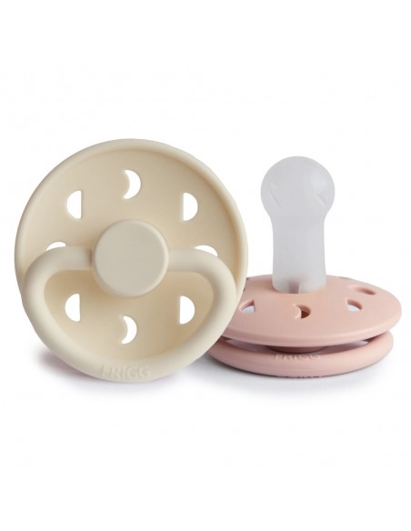Σετ 2 Πιπίλες Σιλικόνης FRIGG Moon Phase Blush/Cream 6-18 Μηνών